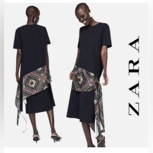 Zara Tshirt Dress with Scarf detail